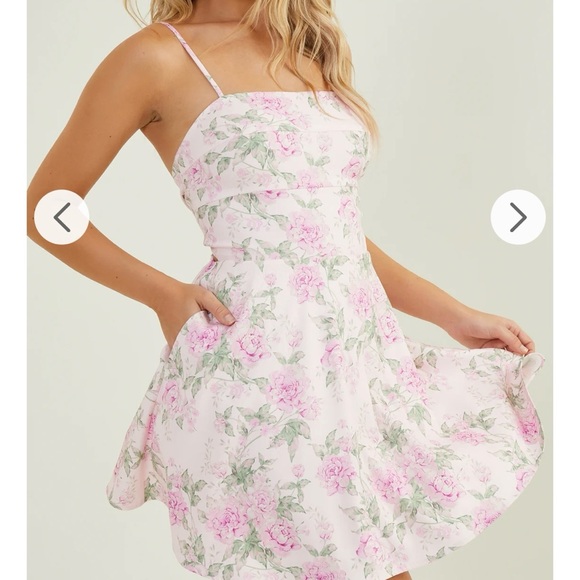 NEW Altar’d State Pink Floral Mini Dress Size Medium NWT - Picture 3 of 7